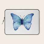 Blue Butterfly Watercolor Laptop Sleeve Gallery Image 1