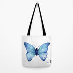 Blue Butterfly Watercolor Tote Bag Gallery Image 2