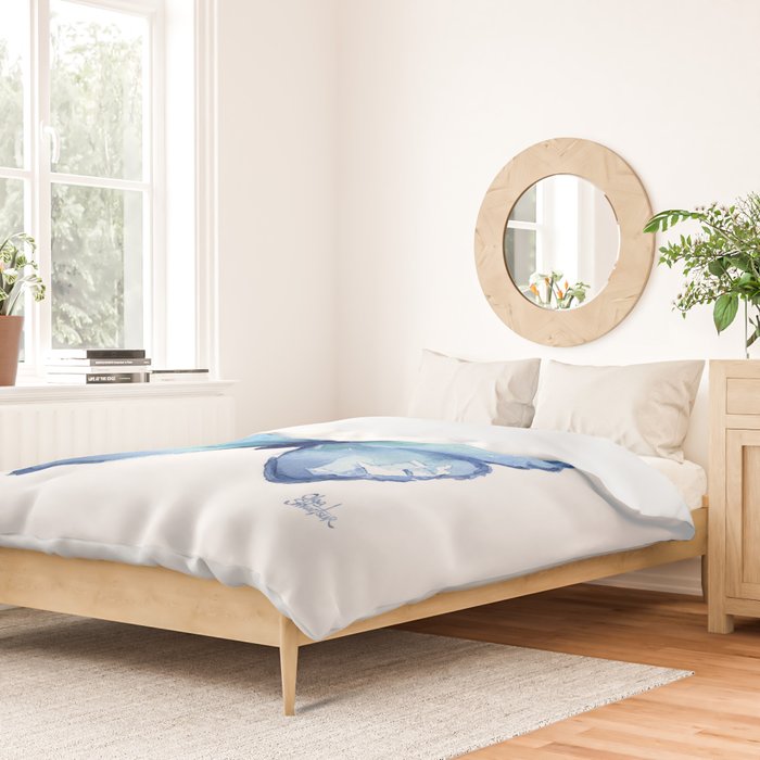 Blue Butterfly Watercolor Duvet Cover Gallery Image 2