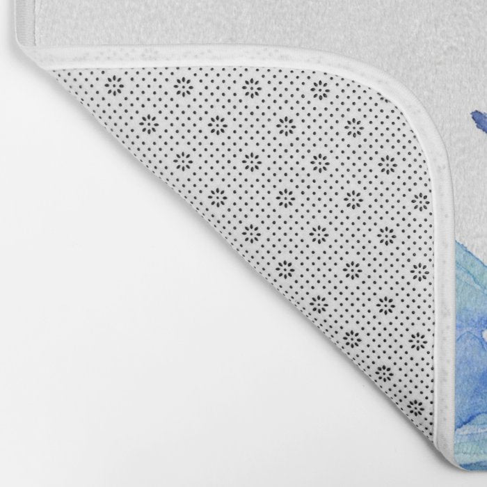 Two Blue Butterflies Watercolor Bath Mat Gallery Image 2