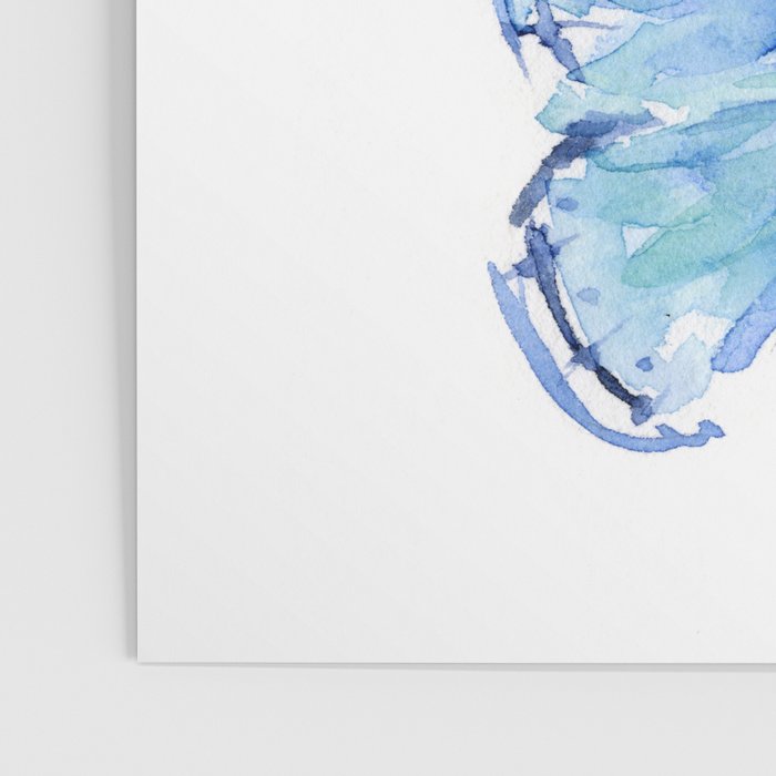 Two Blue Butterflies Watercolor Poster Gallery Image 3