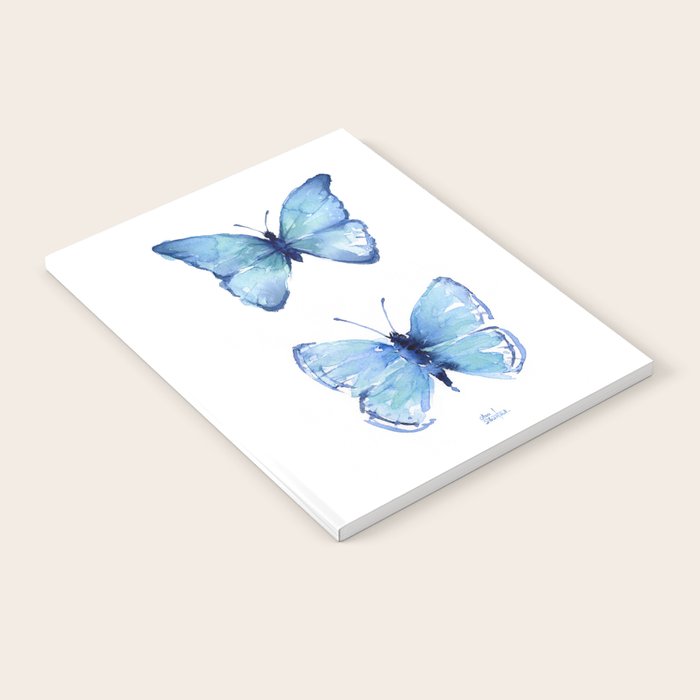 Two Blue Butterflies Watercolor Notebook Gallery Image 2