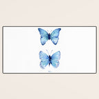 Two Blue Butterflies Watercolor Desk Mat Gallery Image 3
