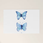 Two Blue Butterflies Watercolor Welcome Mat Gallery Image 1