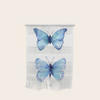 Two Blue Butterflies Watercolor Wall Hanging Gallery Image 1