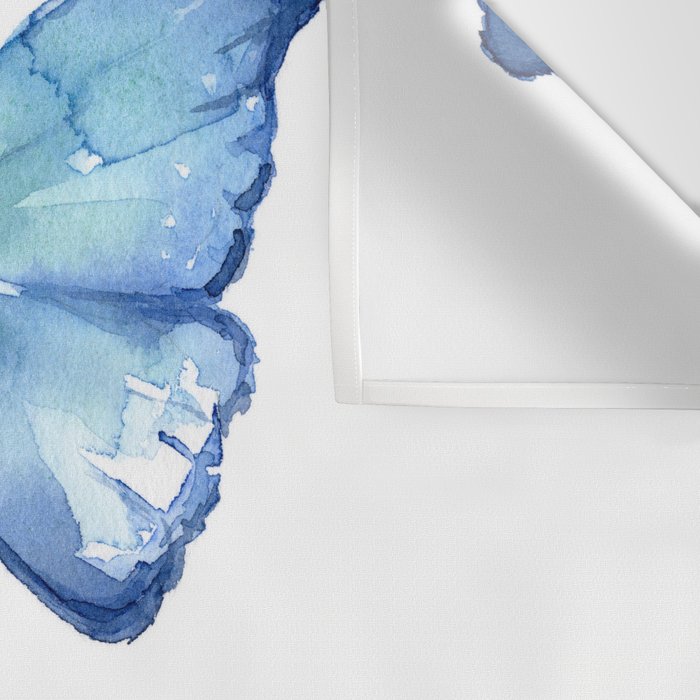 Two Blue Butterflies Watercolor Wall Tapestry Gallery Image 3