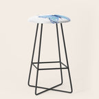 Two Blue Butterflies Watercolor Stool Gallery Image 1