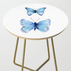 Two Blue Butterflies Watercolor Side Table Gallery Image 2