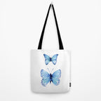 Two Blue Butterflies Watercolor Tote Bag Gallery Image 2