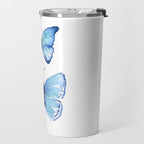Two Blue Butterflies Watercolor Travel Mug Gallery Image 2