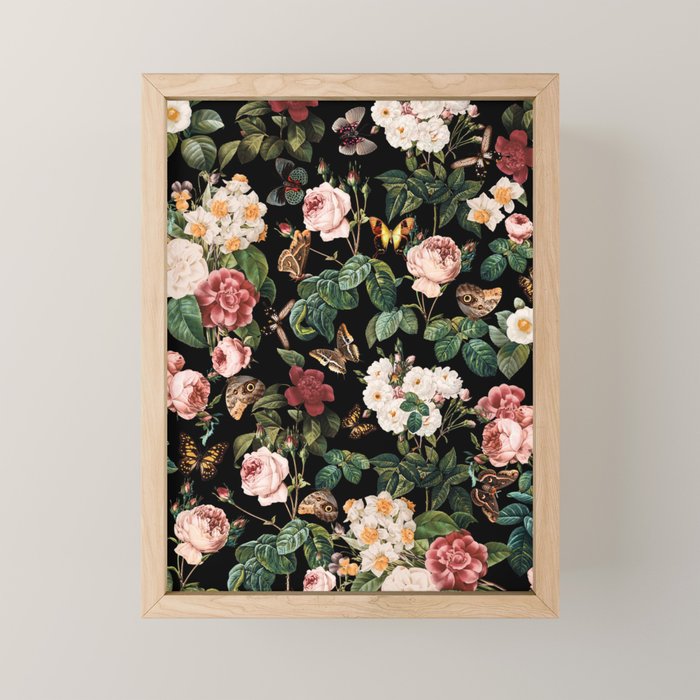 Floral and Butterflies Mini Art Print Gallery Image 1