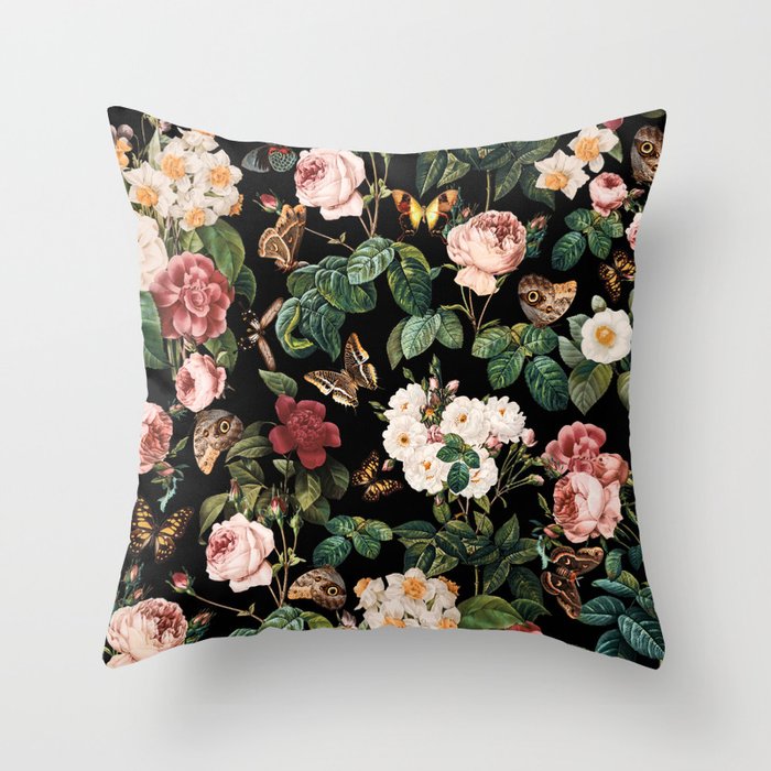 Floral and Butterflies Throw Pillow Gallery Image 6