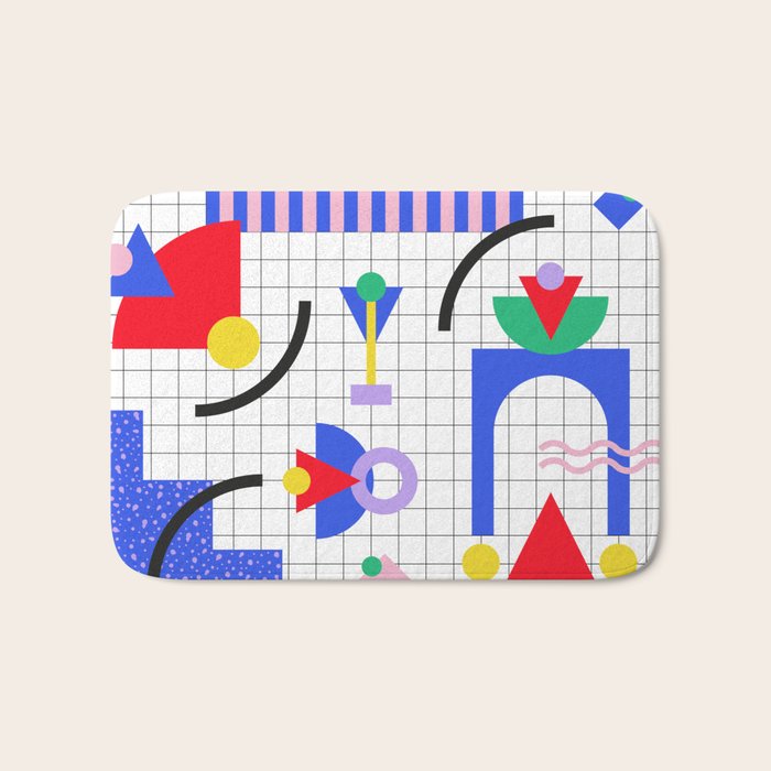 Memphis pattern 88 - 80s / 90s Retro Bath Mat Gallery Image 1