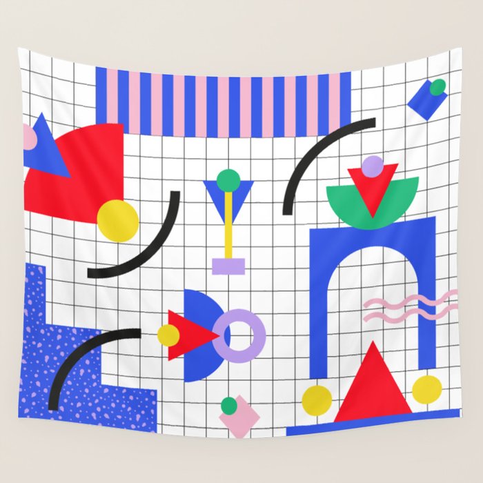 Memphis pattern 88 - 80s / 90s Retro Wall Tapestry Gallery Image 1