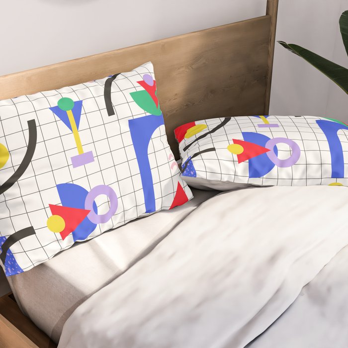 Memphis pattern 88 - 80s / 90s Retro Pillow Sham Gallery Image 2