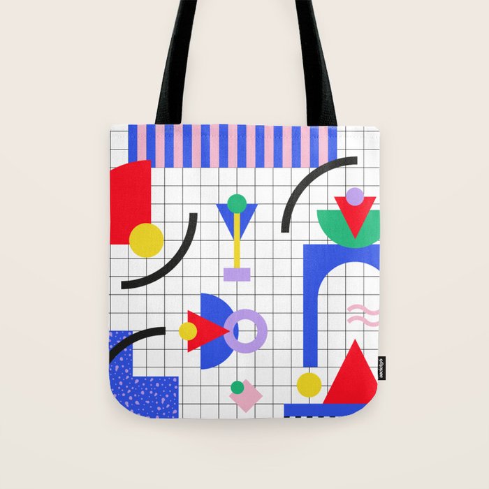Memphis pattern 88 - 80s / 90s Retro Tote Bag Gallery Image 1