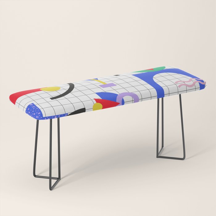 Memphis pattern 88 - 80s / 90s Retro Bench Gallery Image 1