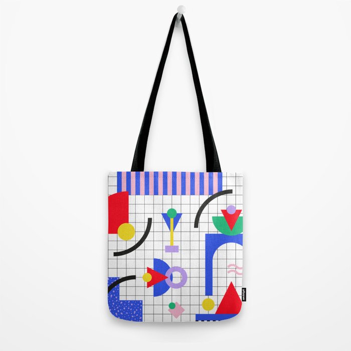 Memphis pattern 88 - 80s / 90s Retro Tote Bag Gallery Image 2