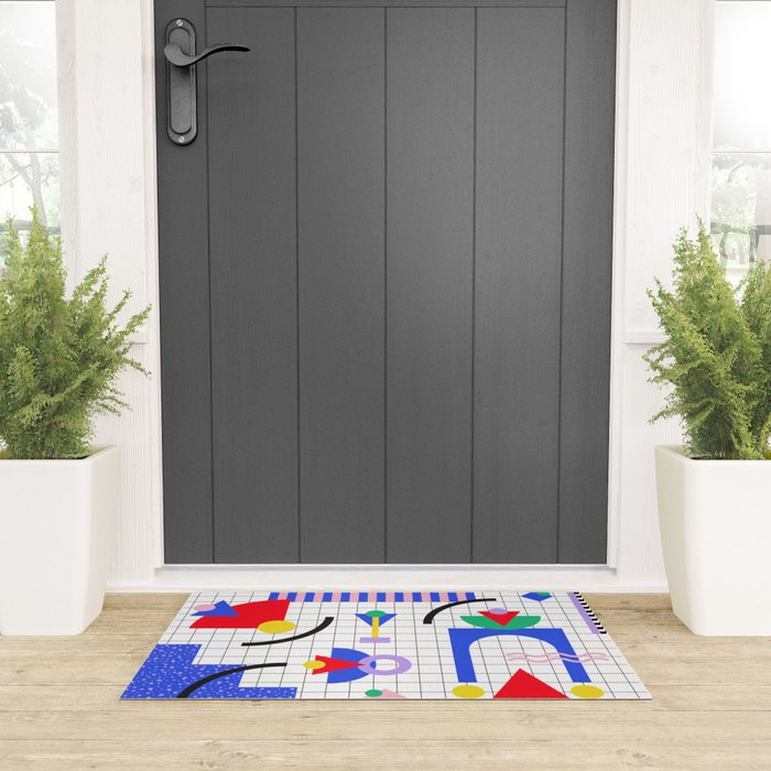 Memphis pattern 88 - 80s / 90s Retro Welcome Mat Gallery Image 3
