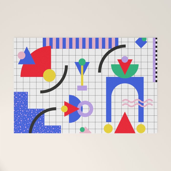 Memphis pattern 88 - 80s / 90s Retro Welcome Mat Gallery Image 1