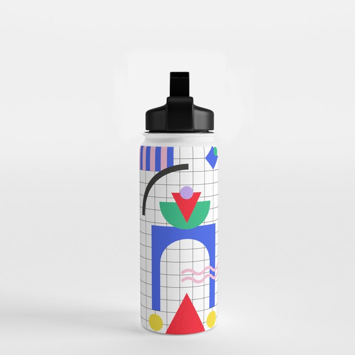 Memphis pattern 88 - 80s / 90s Retro Water Bottle Gallery Image 2