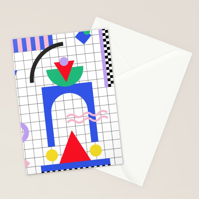 Memphis pattern 88 - 80s / 90s Retro Stationery Card Gallery Image 2