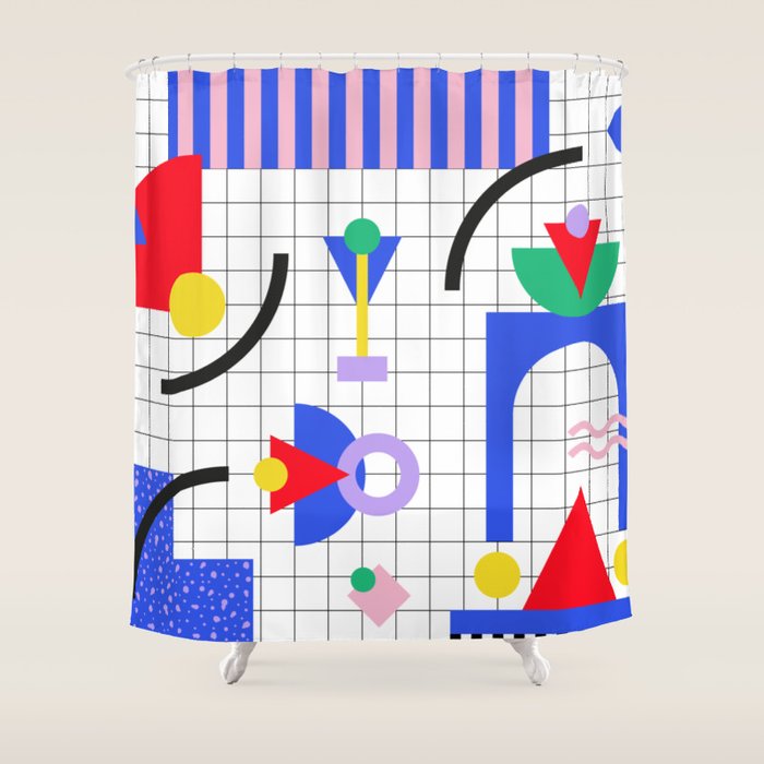 Memphis pattern 88 - 80s / 90s Retro Shower Curtain Gallery Image 1