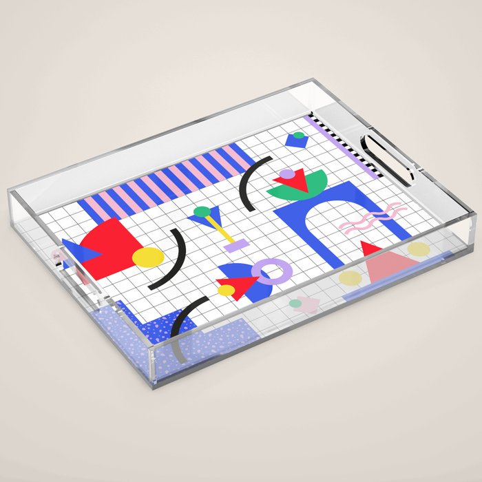 Memphis pattern 88 - 80s / 90s Retro Acrylic Tray Gallery Image 1