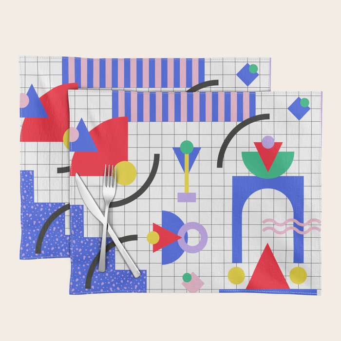 Memphis pattern 88 - 80s / 90s Retro Placemat Gallery Image 1