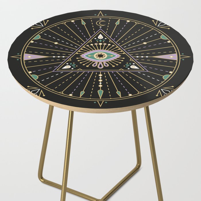 Evil Eye Mandala - Black Side Table Gallery Image 2
