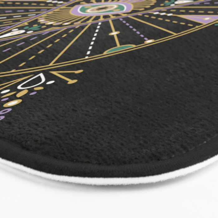 Evil Eye Mandala - Black Bath Mat Gallery Image 3