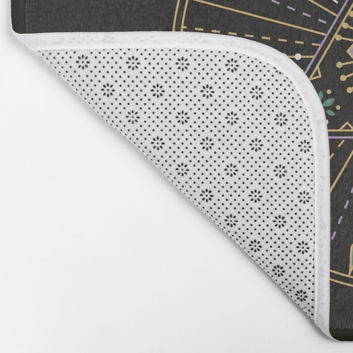 Evil Eye Mandala - Black Bath Mat Gallery Image 2