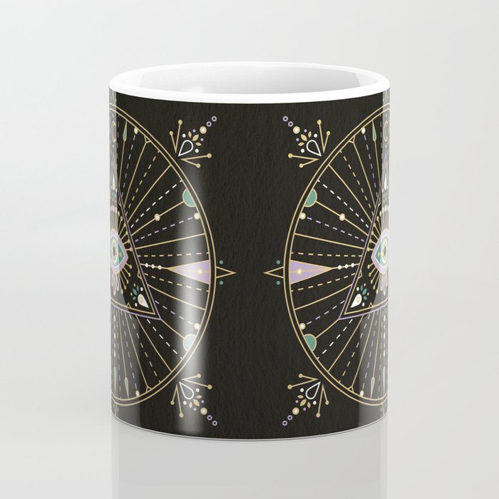 Evil Eye Mandala - Black Coffee Mug Gallery Image 4