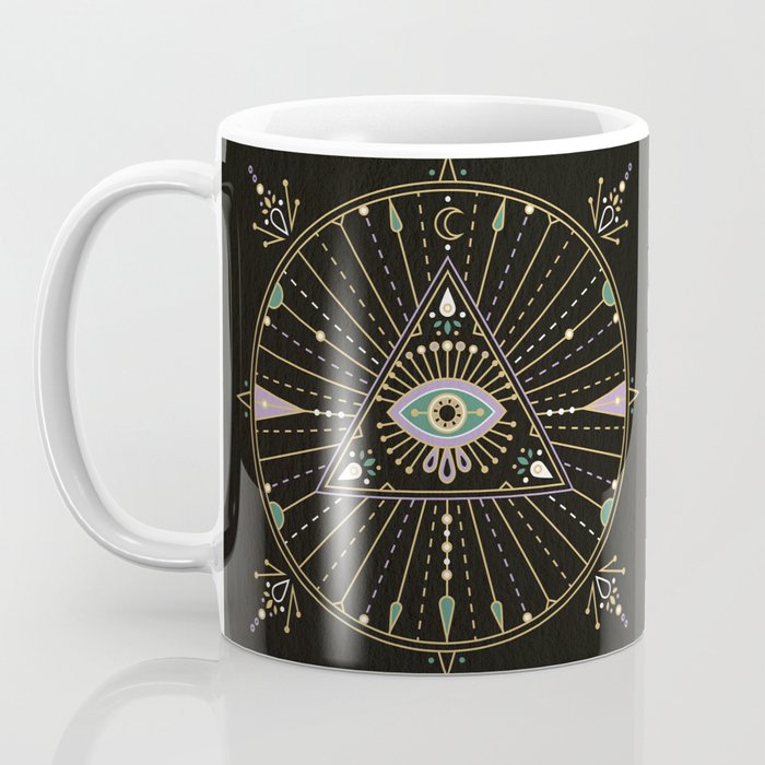 Evil Eye Mandala - Black Coffee Mug Gallery Image 3
