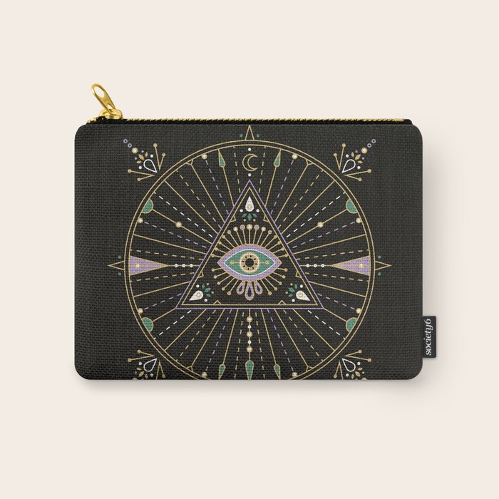Evil Eye Mandala - Black Carry All Pouch Gallery Image 1