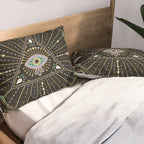 Evil Eye Mandala - Black Pillow Sham Gallery Image 2