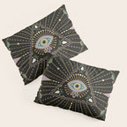 Evil Eye Mandala - Black Pillow Sham Gallery Image 3