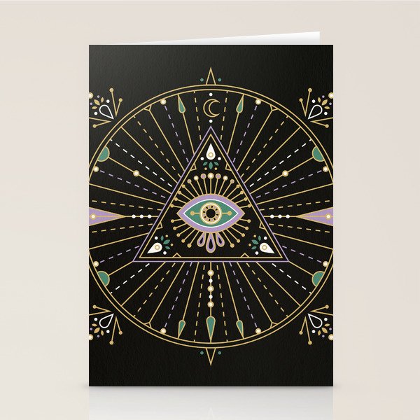 Evil Eye Mandala - Black Stationery Card Gallery Image 2
