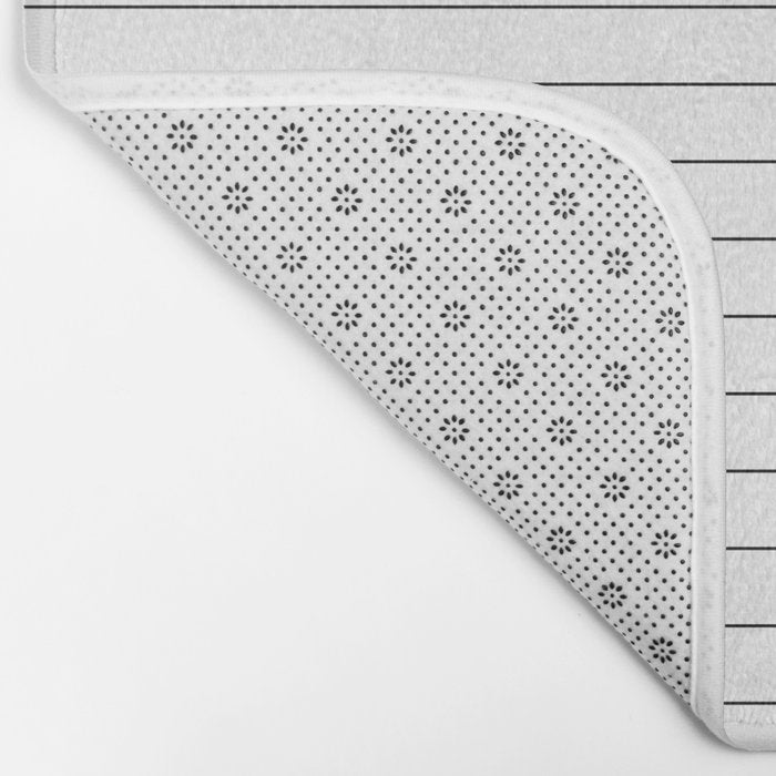 White And Black Pinstripe Line Stripe Minimalist Stripes Lines Drawing Bath Mat Gallery Image 2