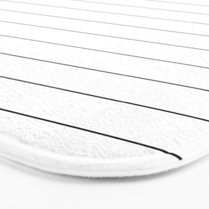 White And Black Pinstripe Line Stripe Minimalist Stripes Lines Drawing Bath Mat Gallery Image 3