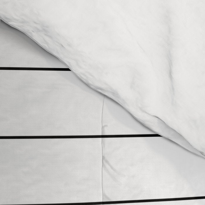 White And Black Pinstripe Line Stripe Minimalist Stripes Lines Drawing Comforter Gallery Image 4