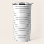 White And Black Pinstripe Line Stripe Minimalist Stripes Lines Drawing Travel Mug Gallery Image 1