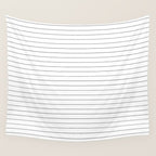 White And Black Pinstripe Line Stripe Minimalist Stripes Lines Drawing Wall Tapestry Gallery Image 4