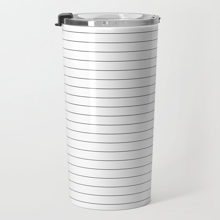White And Black Pinstripe Line Stripe Minimalist Stripes Lines Drawing Travel Mug Gallery Image 3