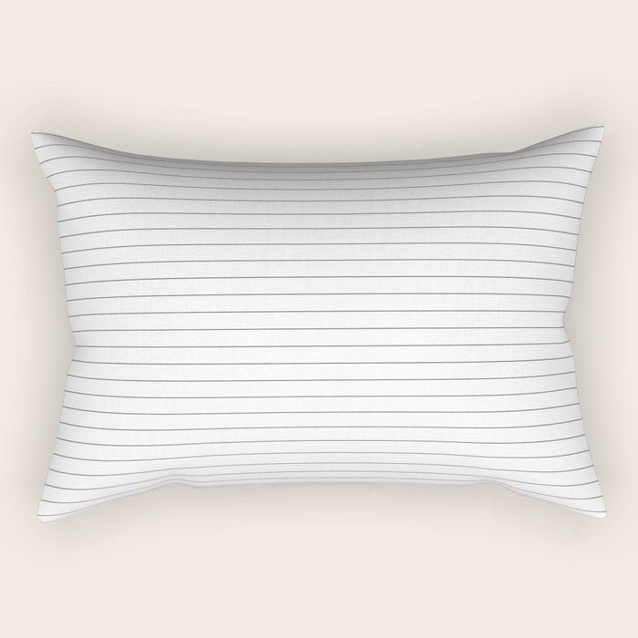 White And Black Pinstripe Line Stripe Minimalist Stripes Lines Drawing Rectangular Pillow Gallery Image 1