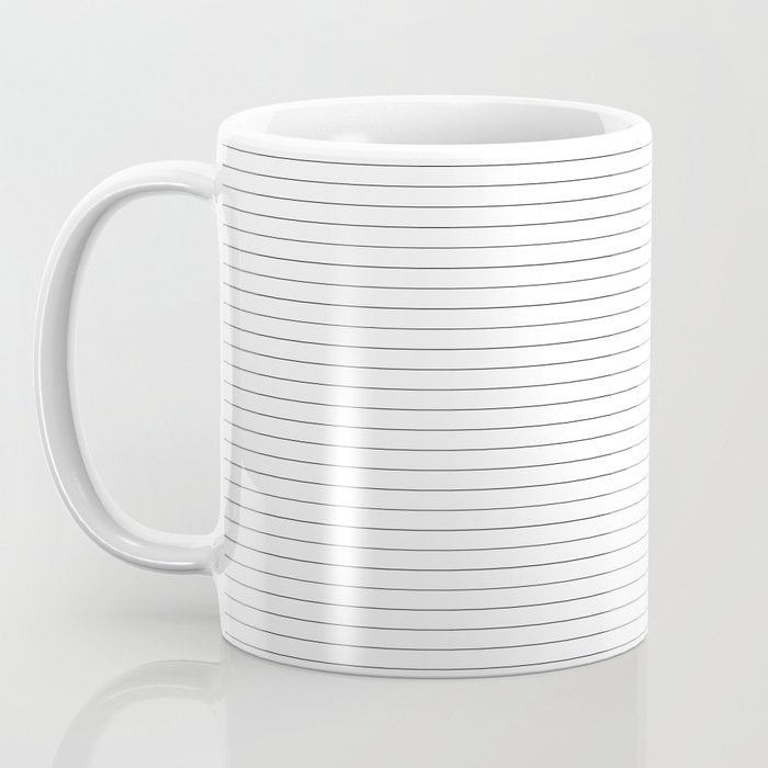 White And Black Pinstripe Line Stripe Minimalist Stripes Lines Drawing Coffee Mug Gallery Image 3