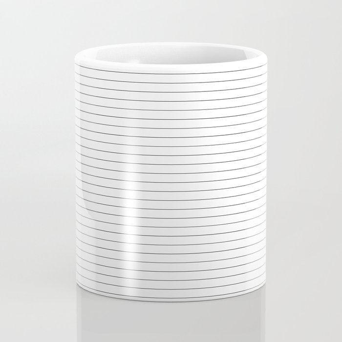 White And Black Pinstripe Line Stripe Minimalist Stripes Lines Drawing Coffee Mug Gallery Image 4