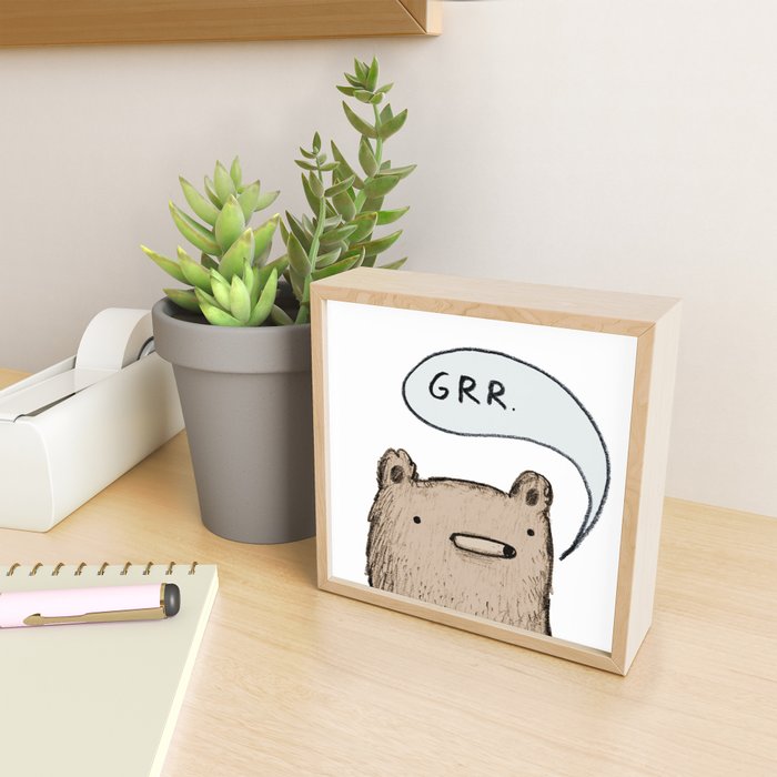 Growling Bear Mini Art Print Gallery Image 2
