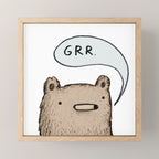 Growling Bear Mini Art Print Gallery Image 1