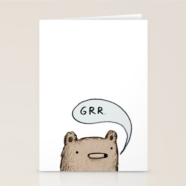 Growling Bear Stationery Card Gallery Image 1